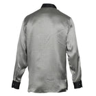 Silver Geometric Men's Long Sleeve Iconic 100% Silk Shirt