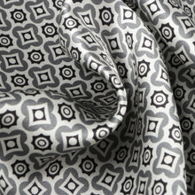 Silver Geometric Men's Long Sleeve Iconic 100% Silk Shirt