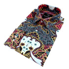 Madiba's Classic Red Men's Long Sleeve Printed Cotton Shirt