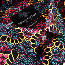 Madiba's Classic Red Men's Long Sleeve Printed Cotton Shirt