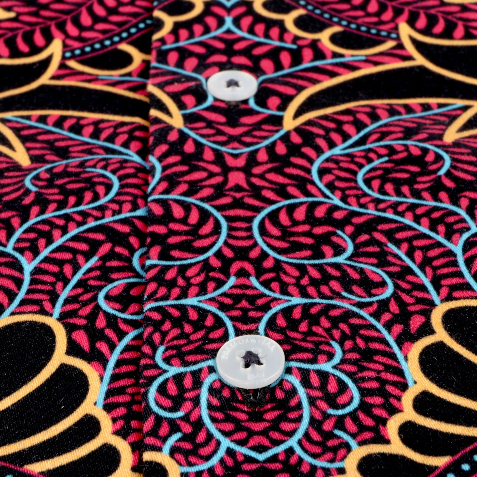 Madiba's Classic Red Men's Long Sleeve Printed Cotton Shirt