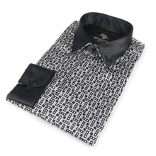 Madiba Original - Small Blocks Men's Long Sleeve Silk Shirt