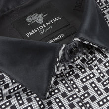 Madiba Original - Small Blocks Men's Long Sleeve Silk Shirt