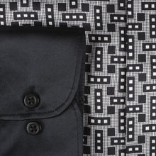 Madiba Original - Small Blocks Men's Long Sleeve Silk Shirt