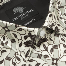 Madiba Original - Diagonal Check Men's Long Sleeve Silk Shirt