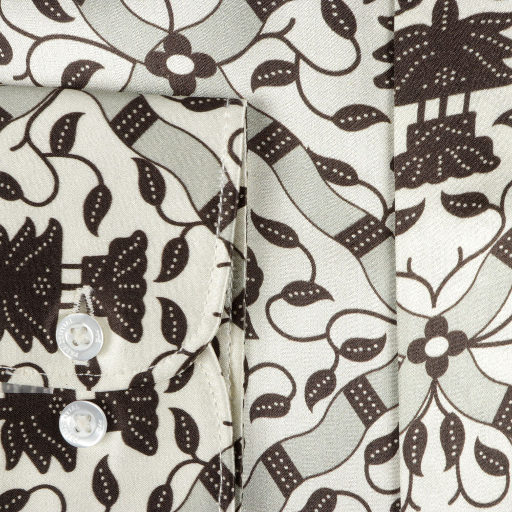 Madiba Original - Diagonal Check Men's Long Sleeve Silk Shirt