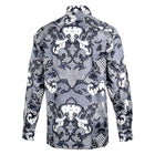 Madiba's Classic Grey Men's Long Sleeve Printed Cotton Shirt