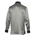 Circular Check Men's Long Sleeve Iconic 100% Silk Shirt