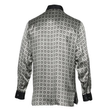 Circular Check Men's Long Sleeve Iconic 100% Silk Shirt