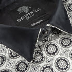 Circular Check Men's Long Sleeve Iconic 100% Silk Shirt