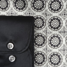 Circular Check Men's Long Sleeve Iconic 100% Silk Shirt