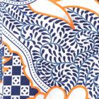 Madiba's Classic Light Blue with Orange Men's Long Sleeve Printed Cotton Shirt