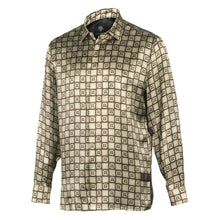 Madiba Original - Brown Check Men's Long Sleeve Silk Shirt