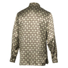 Madiba Original - Brown Check Men's Long Sleeve Silk Shirt