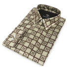 Madiba Original - Brown Check Men's Long Sleeve Silk Shirt