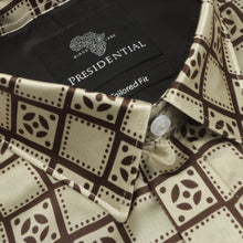 Madiba Original - Brown Check Men's Long Sleeve Silk Shirt