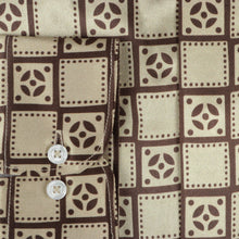 Madiba Original - Brown Check Men's Long Sleeve Silk Shirt