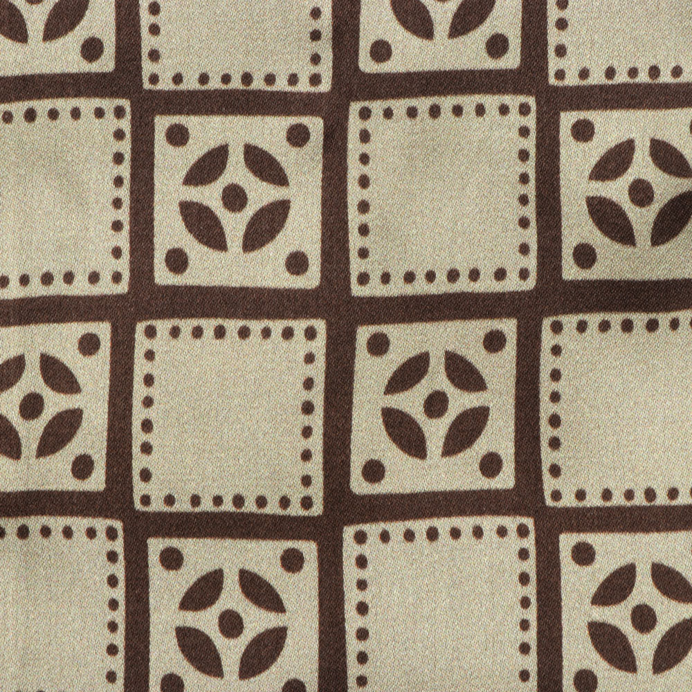 Madiba Original - Brown Check Men's Long Sleeve Silk Shirt