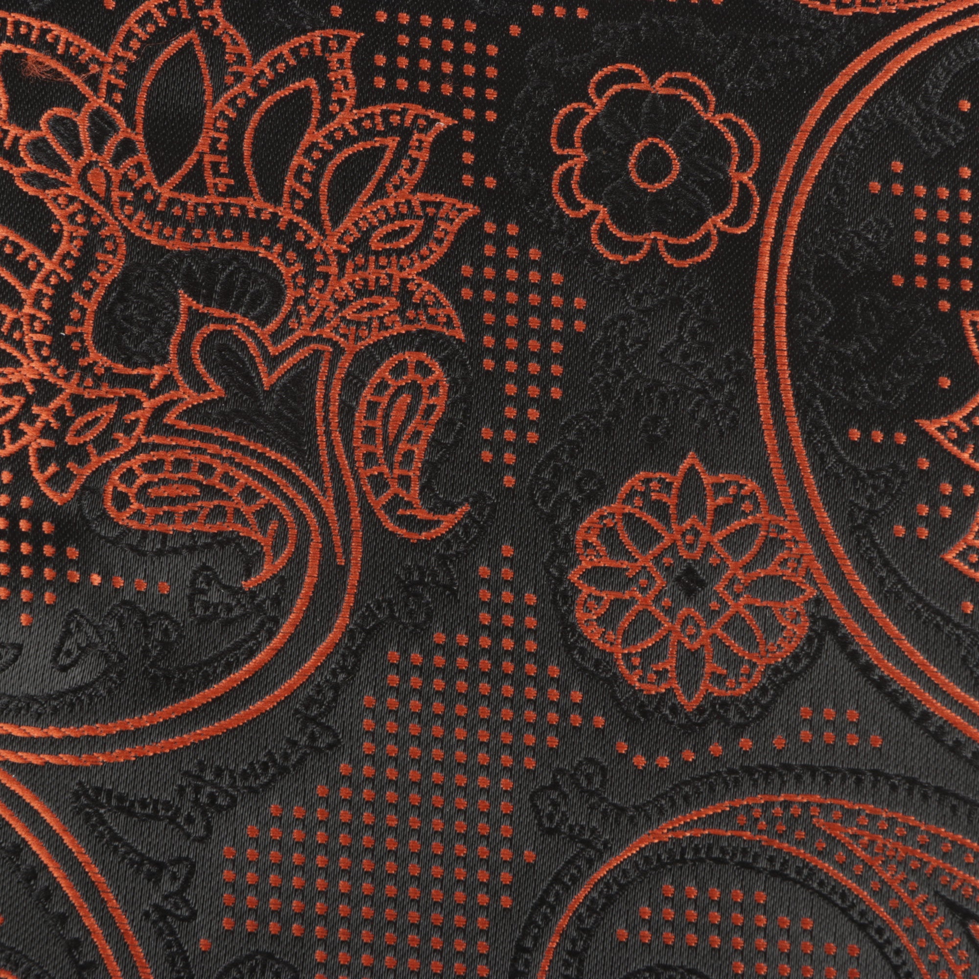 Paisley Flower - Burnt Orange Men's Jacquard Satin Luxury Formal Shirt