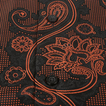 Paisley Flower - Burnt Orange Men's Jacquard Satin Luxury Formal Shirt