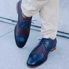 Classic Oxford Diagonal Brown & Black Men’s Leather Dress Shoes