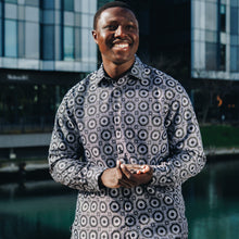 The Queen Gambit-Black Men's Jacquard Satin Luxury Formal Shirt