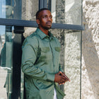 Olive Quest Multi-Pocket Pleated Long Sleeve Shirt