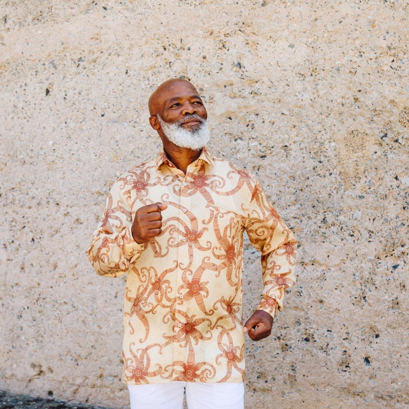 Madiba Original - Madiba's World Cup Men's Long Sleeve Cotton Printed Shirt