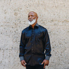 Madiba Original Black Diamante Iconic 100% Silk Shirt With Swirl Embroidery