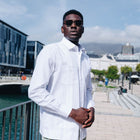 White Sky Long Sleeve Cuban Multi Pocket Cotton Linen Shirt