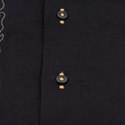 Classic Paisley- Black Gold Long Sleeve Cotton Linen Embroidered Men's Shirt