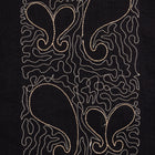 Classic Paisley- Black Gold Long Sleeve Cotton Linen Embroidered Men's Shirt