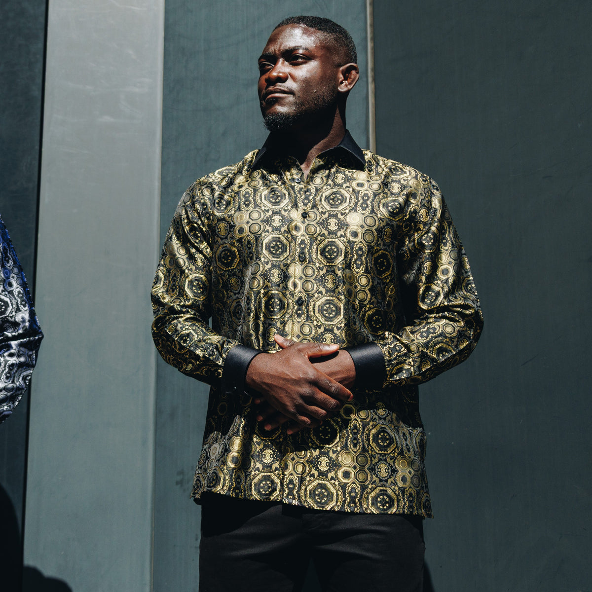 70% Silk Rich Heritage - Gold Long Sleeve Men's Shirt